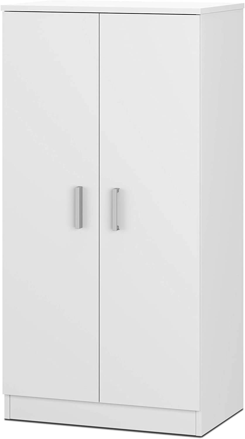 Mobelcenter, Mueble Zapatero Basic 2 Puertas, Armario Zapatero 2 Puertas Color Blanco Soft, Capacidad para 20-24 Pares de Zapatos, Medidas: Ancho: 55cm x Fondo: 36cm x Alto: 108cm (0894)