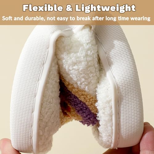 Cute Cartoon Slippers for Women Men Plush Fluffy Fuzzy Slipper Warm Slip-on Indoor Outdoor House Home Winter Bedroom Shoes for Halloween Christmas Holiday4