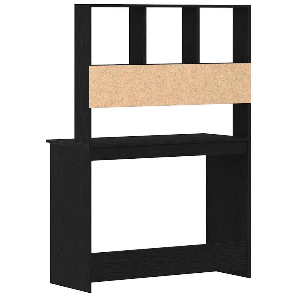 vidaXL Scrivania con Mensole Rovere Nero 102x45x148 cm in Truciolato