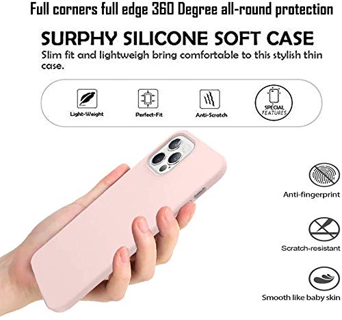 51nDpf+e5lL iLee Case Compatible with iPhone 12 Silicone Case 6.1inch, iPhone 12 pro Drop Gel Rubber Cover Full Body Protection Shockproof with Soft Anti-Scratch Microfiber Lining for Phone (Pink) - Image 4