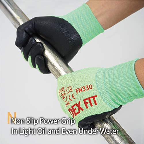 DEX FIT Cru553 Werkhandschoenen, snijbestendig, niveau 5, 3D-aanpassing, comfortabel, rekbaar, duurzame nitril, smart touch, dun, licht, wasbaar, blauw 7 (S), 1 paar