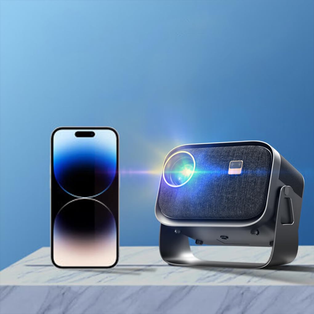 Projecteur de Faisceau Portable pour Smartphone Home cinéma Mini projecteur innovant projecteurs de cinéma Maison Smart TV 4K Facile, Android 4k Full HD