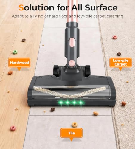 Image of DEVOAC V15 Cordless Vacuum Cleaner, 45Kpa Suction & Brushless Motor Stick Vacuum, Rechargeable Battery with 45mins Runtime, LED Display, 6 in 1 Handheld Vacuum for Home Hard Floor Carpet Pet Hair