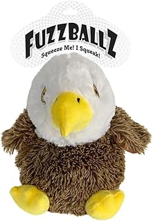 KTR Group FuzzBallz Bald Eagle Dog Toy Plush Oversized Tennis Ball Wobbler