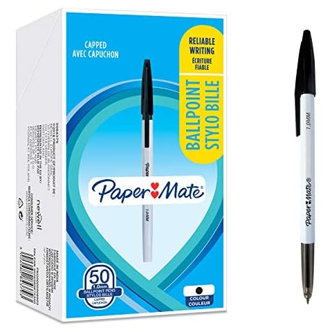 Paper Mate 045 Ballpoint Pens with Black Ink Cover