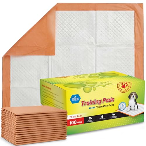 MED PRIDE Dog Training Pads with Attractant, 100 Count Disposable Puppy Pee Pads, 22 x 24 in, 6-Layer Ultra Absorbent Potty Pads with Leakproof Backing for Dogs, Cats & Small Pets