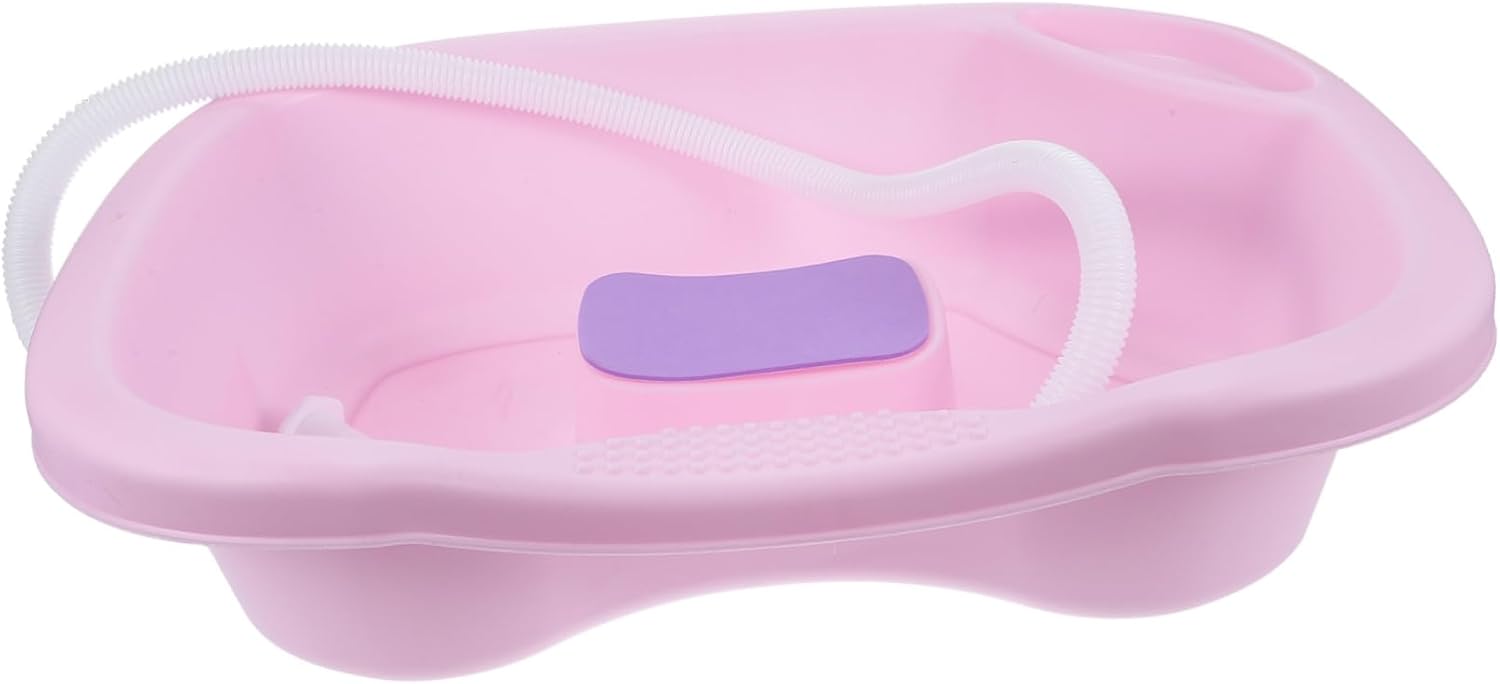 Portable Shampoo Bowl for Bedside Hair Washing Lightweight Plastic Basin for Elderly Pregnant and Bedridden Use Comfortable Neck Support and Easy Drainage