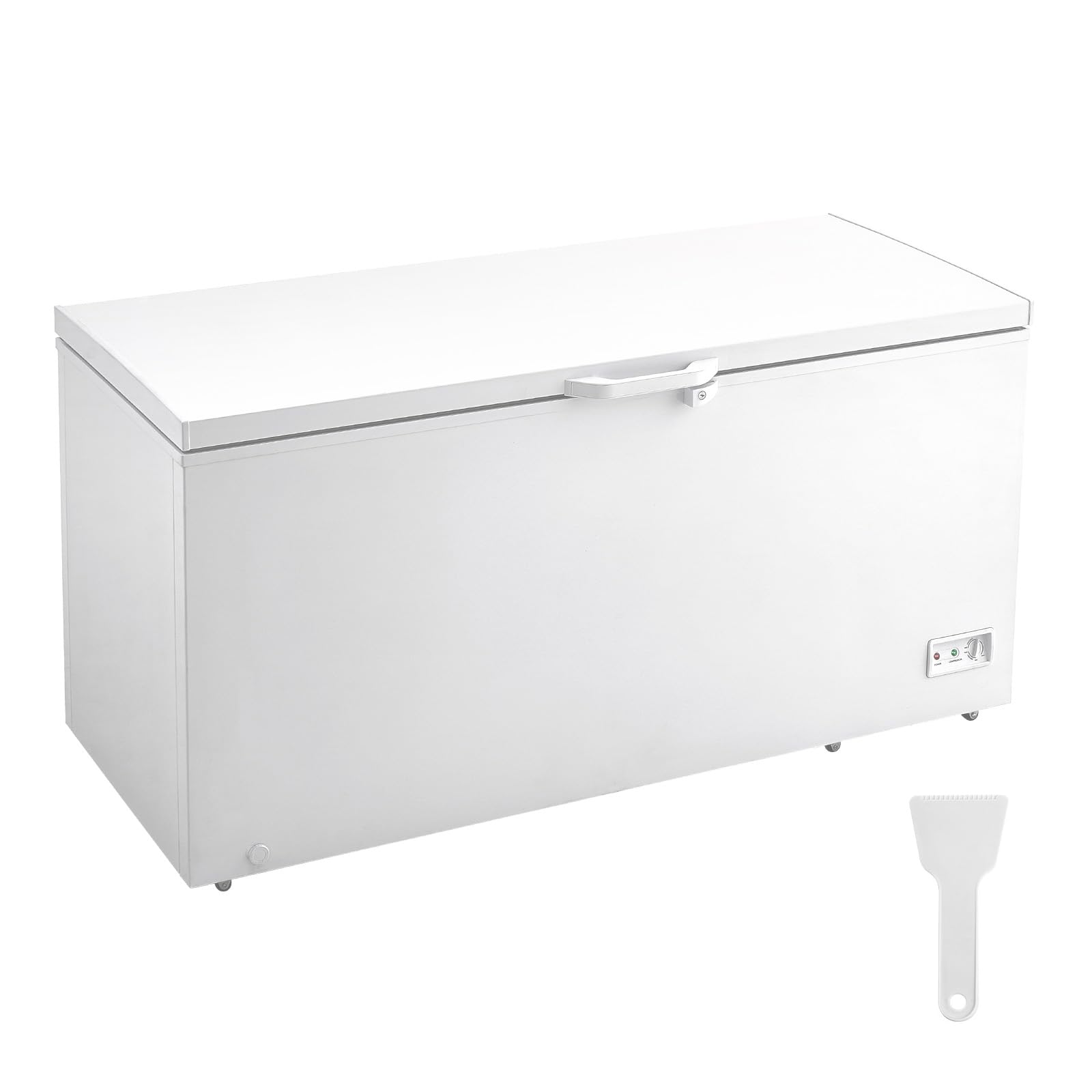 Happybuy Chest Freezer, 17.2 Cu.ft / 488 L Large Deep Freezer with 4 Baskets; Freestanding, Top Open Door, 7-Level Temp Adjustment, LED Light, Locking Lid, 6 Wheels | Fridge.com