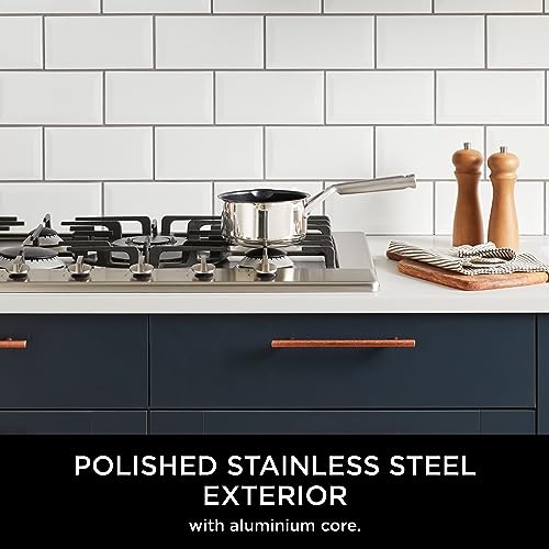 Ninja ZEROSTICK Stainless Steel Cookware 16cm Milk Pan, Long Lasting, Non-Stick, Induction Compatible, Oven Safe to 260°C, Cast Stainless Steel Handle C61216UK - Image 2