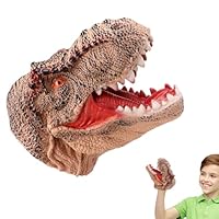 Realistic Dinosaur Hand Puppet - T Rex Soft Rubber Head Toy, Flexible Safe Design Toy, Detailed Texture Storytelling Fun | Educational Pretend Play Accessory for Kids Imagination Activities