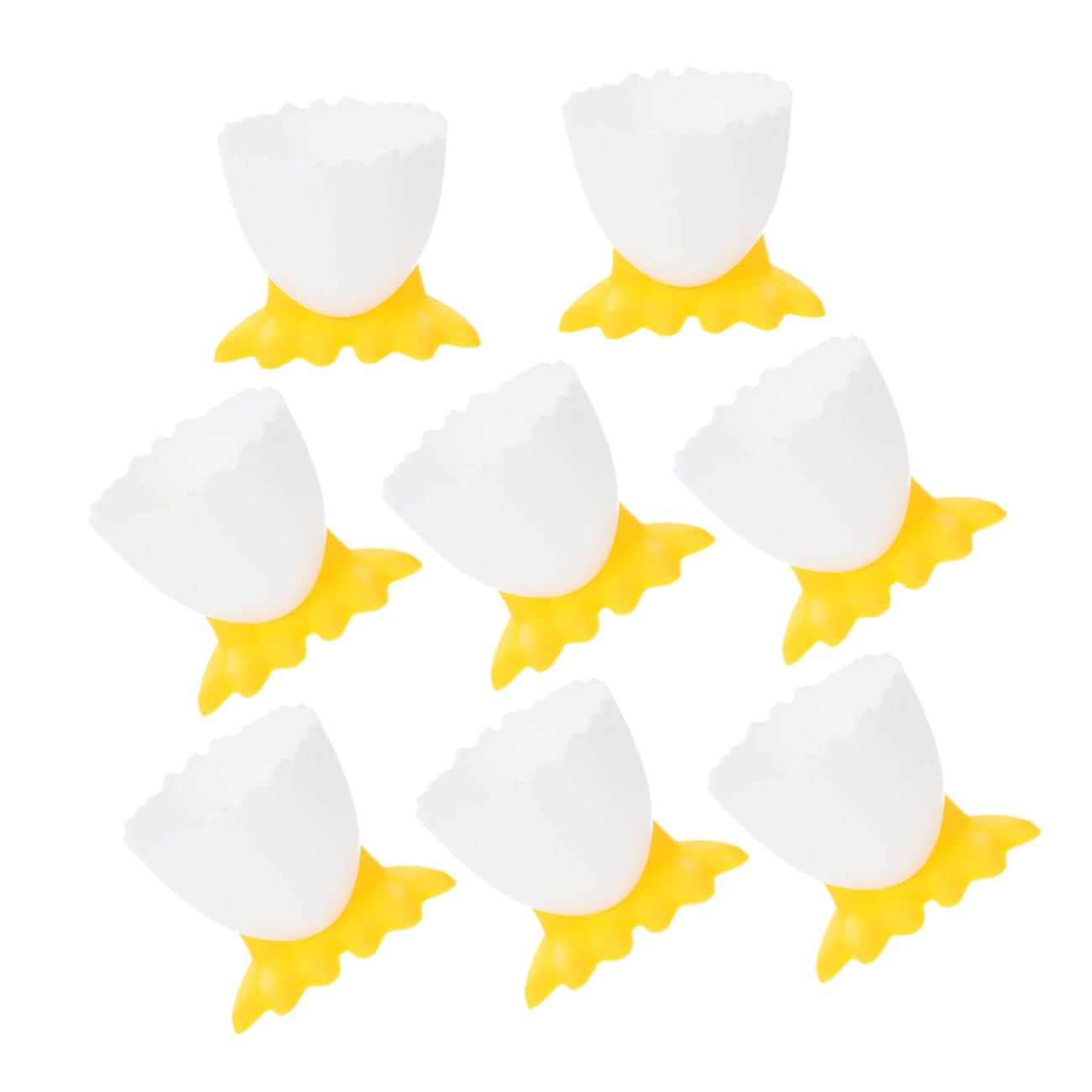 COLLBATH 8pcs Children's Tableware Poached Egg Cups Egg Cup Tray Soft Boiled Egg Holder Egg Storage Cup Stand Breakfast Egg Cups Holder Egg Stand Cup Cute Egg Cup Funny Egg Cup Pp Yellow