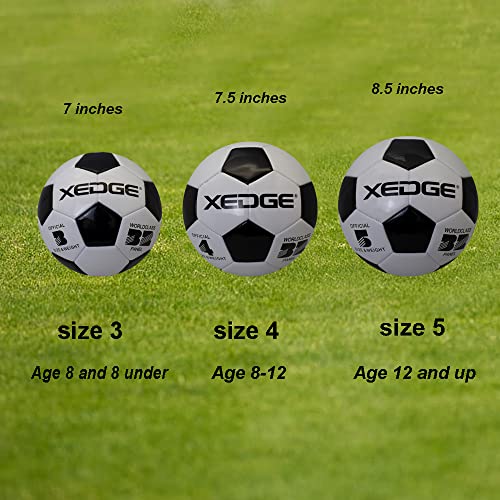 XEDGE Official Size Soccer Ball,Size 5 Training Ball for Girls,Boys,Youth Teenagers,Adults,Machine Stitched for Indoor Outdoor Play (Black and White, Size 5) - image 4
