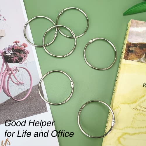 Image of OWLKELA 15 Pcs Binder Rings, 2inch, Silver | Metal Book Rings, Ideal for Office, School, Home, Craft & DIY