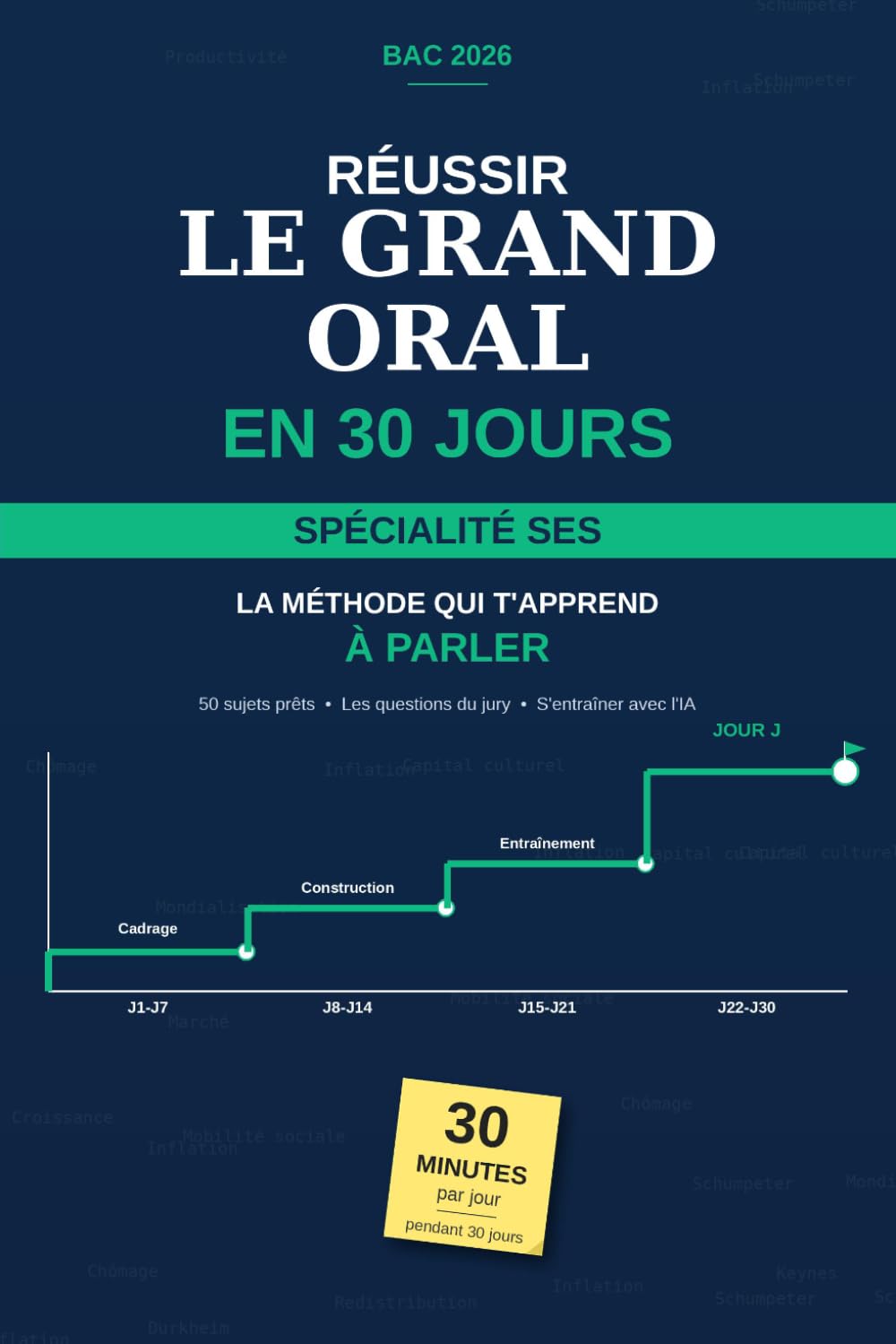Réussir le Grand Oral en 30 jours: Spécialité SES — Méthode jour par jour, 50 sujets et entraînement avec l'IA (La Méthode 30 Jours)
