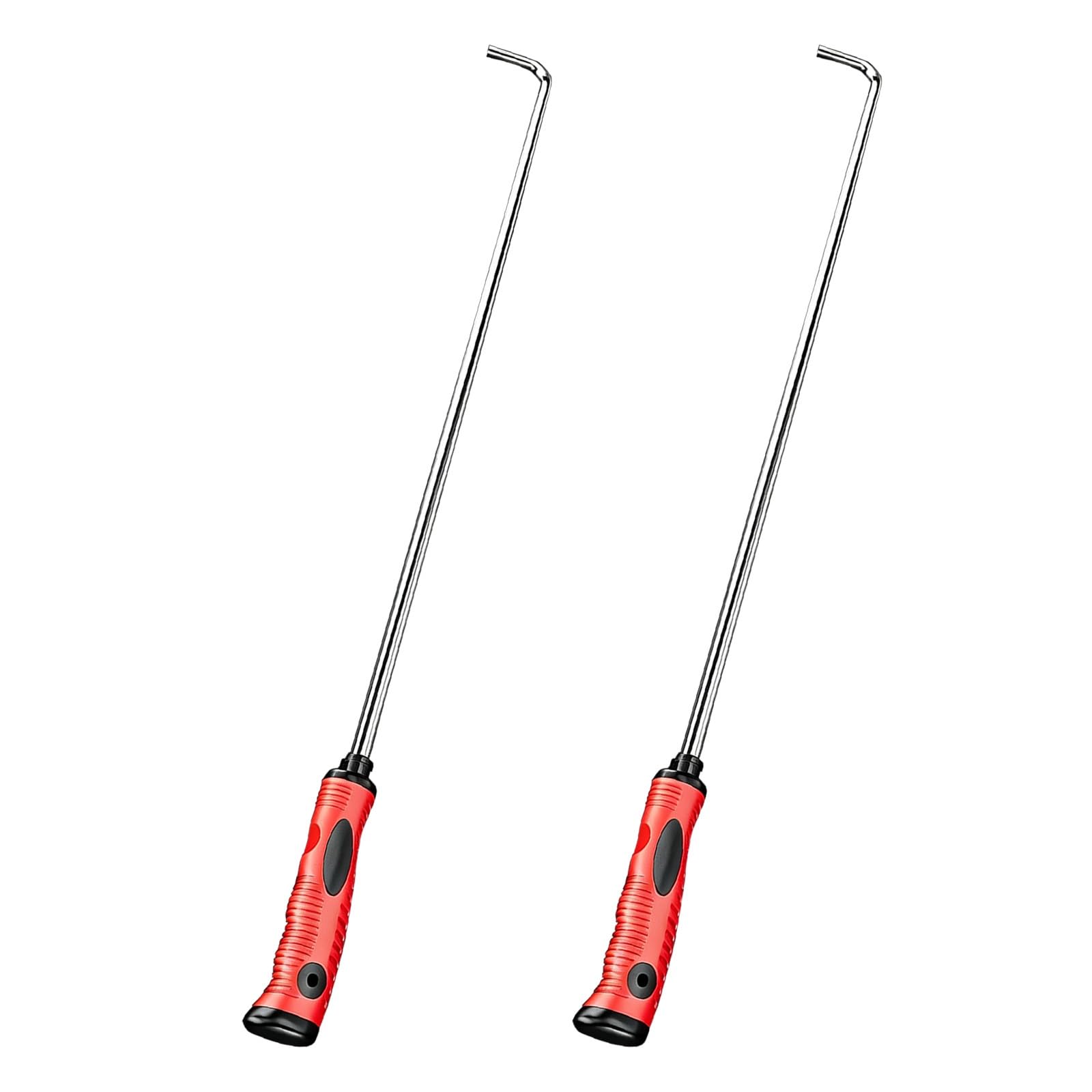 Paquete de 2 Ganchos en Forma de J romos de 15-3/4 a 39-3/8 pulg | Herramienta antideslizante de agarre suave de color rojo, opciones de eje de 5/16 y 3/8 pulg.(8mm/0.3in Thick,90cm/35.4in)