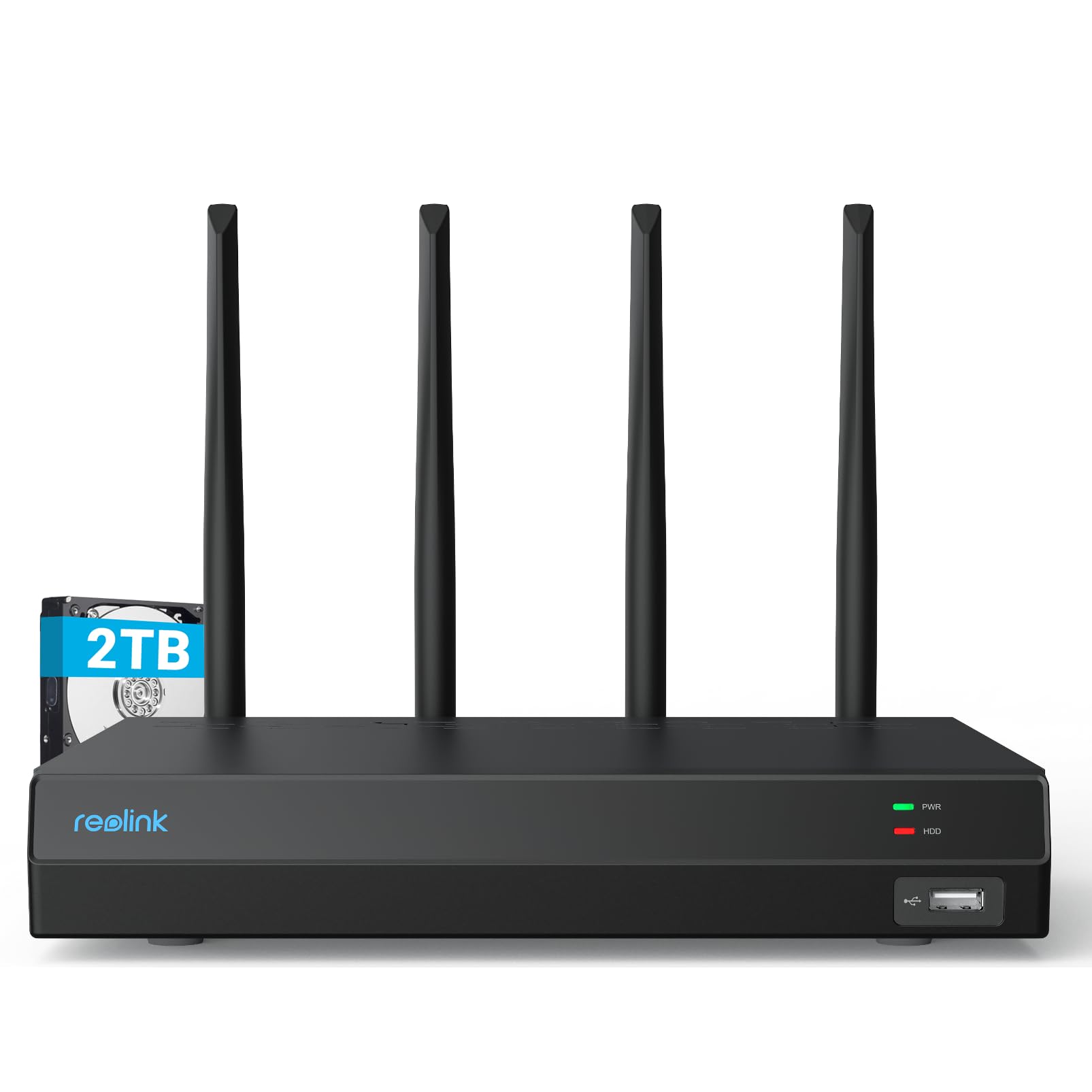 Reolink 4K 12CH NVR, Dual-band Wi-Fi 6, HDD 2TB Integrato, H.265, Supporta le Telecamere Wi-Fi e a batteria (tranne la telecamere 4G), Accesso Locale e Remoto, RLN12W (Ricondizionato)