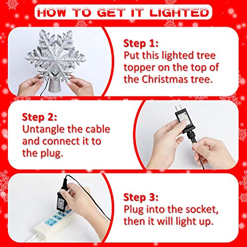 Ourwarm AUB08GHL3K9K Christmas Tree Topper Lighted thumb #5
