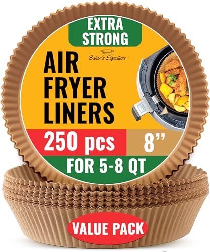 250 pcs Air Fryer Liners for Ninja, Round Disposable Airfryer Paper Liners – Non-Stick and Oil Proof for Easy Cleanup, Great for Oven, Pans & Baking – 8 Inch for 5-8 qt Basket