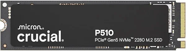 Crucial P510 2TB Gen5 NVMe SSD, Up to 10,000 MB/s, PCIe 5.0 M.2 2280 SSD, Internal Solid State Drive, Compatible with Laptop, Desktop, +Acronis Software - CT2000P510SSD8-01