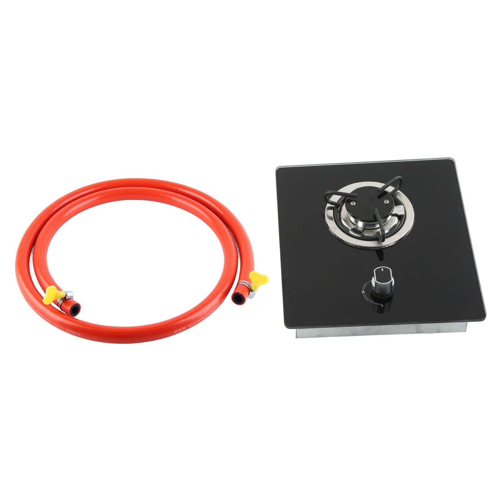 Estufa de gas RV de 290 x 325 mm, panel de vidrio templado de 1,8 kW, ajuste de fuego para caravana, yate, barco, cocina