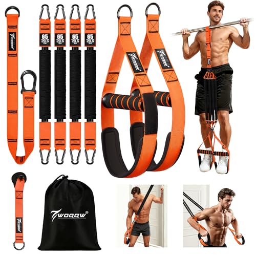 Pull Up Assistance Bands, Heavy Duty Resistance Bands with Handles, Exercise Band with Door Anchor, Adjustable Workout Band Set for Pull Up Bar, Full Body Strength&Muscle Training, Recovery, Home Gym