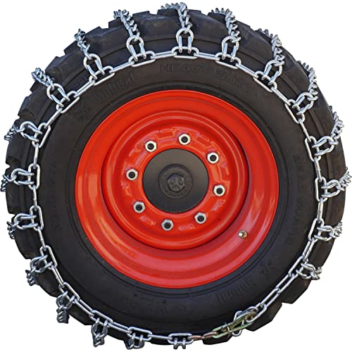 3400 Series Skid Loader Chains w/ HD Twist Cross Chains, 2 Link, Steel, Pair