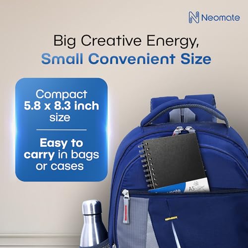 Image of Neomate A5 Spiral Sketch Book | 160 GSM, 120 Pages / 60 Sheets | Wiro Bound Artist Drawing Pad for Sketching, Shading, Doodling | Medium Surface for Kids, Adults, School & Office Use