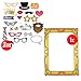 Produktbild Aufblasbarer Fotorahmen XXL Gold inkl. 20 Requisiten | Selfie Rahmen 85 x 60 und Fotorequisiten Set Kit | Ideal für Fotoautomat Selfies Foto-Session Partys Feste Hochzeit Silvester Geburtstag