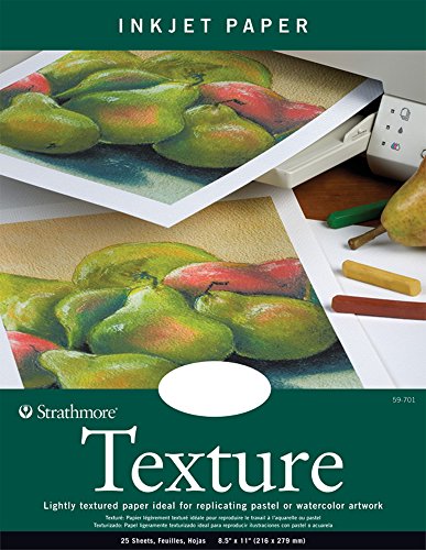 Strathmore 59-701 Textured Inkjet Paper, 8.5'x11', 25 Sheets , White, Packaging May Vary