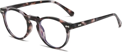 JOVAKIT Gafas redondas de luz azul para mujeres y hombres, a la moda, retro, con marco circular, anteojos para computadora, antifatiga ocular