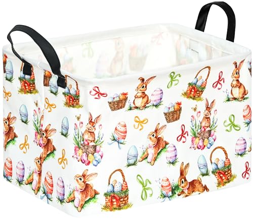 Image of Gift Toy Storage Basket for Girls and Boys, Storage Organizer for Nursery Hamper Home Bedroom Laundry Hamper Shelf Easter Baskets