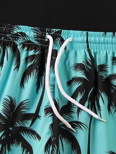 Kids Boys 2Pcs Rash Guard Swimsuit Coconut Tree Print Tankini Swim Top with Shorts Set Beach Bathing Suit4