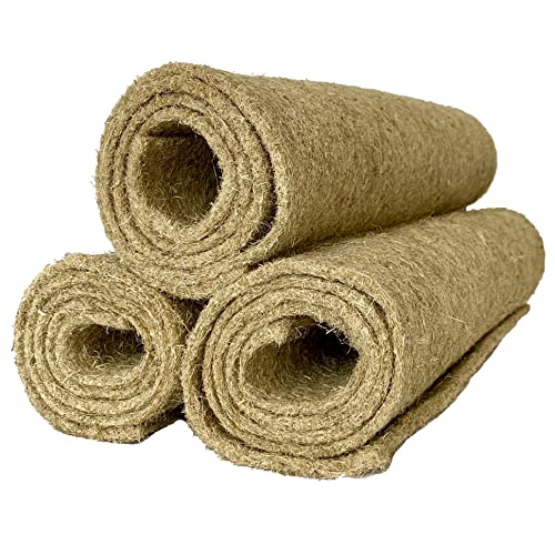 Tapis rongeurs 100% Chanvre, 120 x 50 cm, Environ 5 mm d'épaisseur, Lot de 3 (EUR 6,98 par pièce), Tapis pour rongeurs, Cage de Sol, par Exemple Lapins, cochons d'Inde Cover