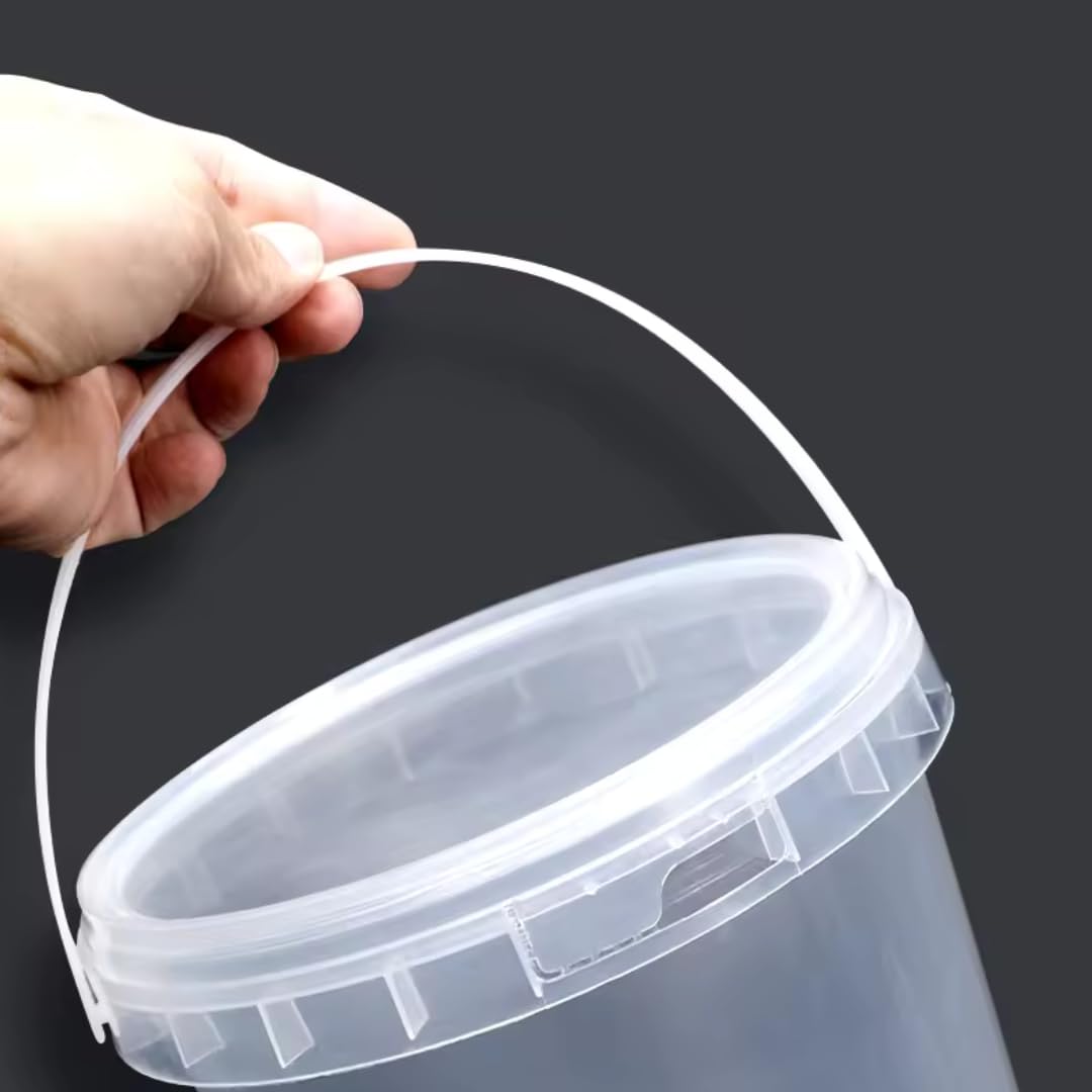 Smart Pack® Cubo con tapa 5 l (x10) | 5 litros | Cubo de plástico | Cubo con tapa para alimentos | hermético | Cubo de pintura vacío | catering | Embalaje de líquidos (10 x 5,5 l)