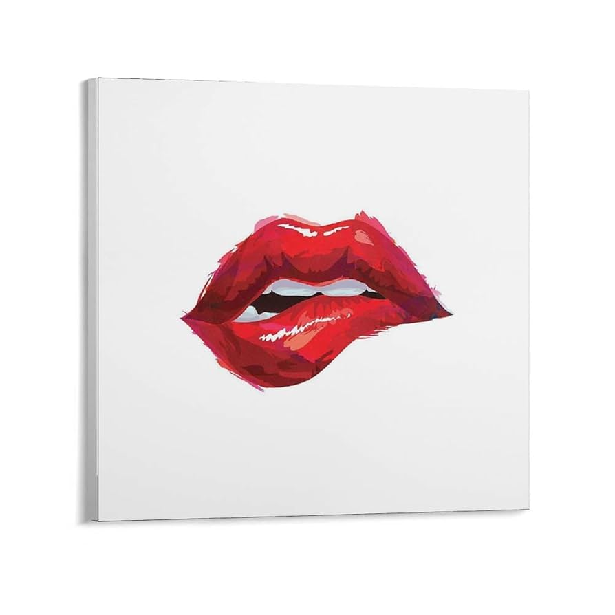 Amazon.co.jp: 赤い唇アートプリントのポスター 印刷 ポスター