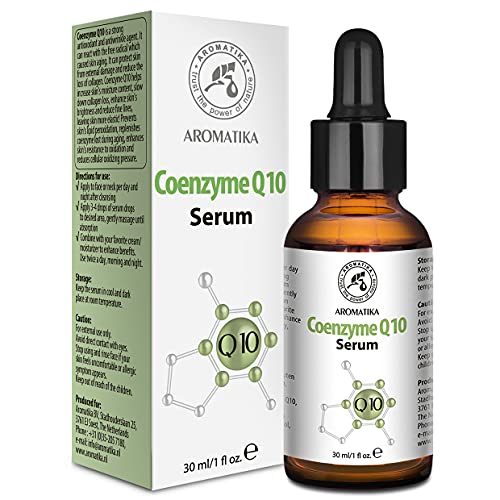 Coenzyme Q10 Serum for Face and Skin Care - Liquid 1 OZ Glass Bottle - with Pure Coenzyme for All Skin Types - Anti Age Serum - Q10 Coenzyme