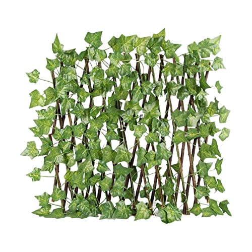 ZGUZMCMK Valla Extensible para Plantas Trepadoras Cerca Decorativa Expandible con Panel de Hojas Artificiales Separador de Ambientes de Madera Y Plástico, Sweet Potato Leaves