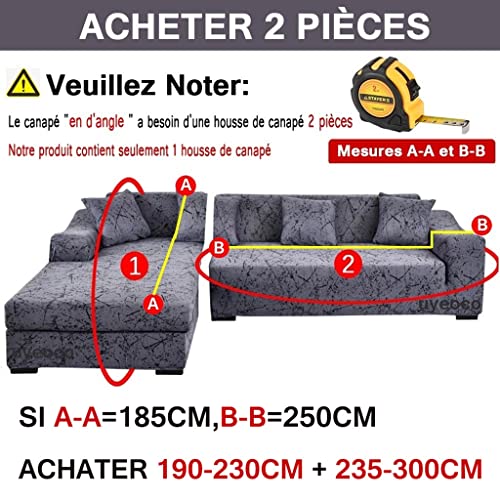 Housse de canapé d'angle extensible complet 2 places modèle J 145-185cm - 5