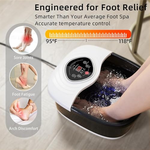 Image of closewave Foot Spa Bath Massager with Heat, UV Ozone & Oxygen Bubbles,Shiatsu Rollers Epsom Salt Temperature Control, Relieves Stress and Feet Pain - Home Pedicure Soaking Tub Gift for Women /Men
