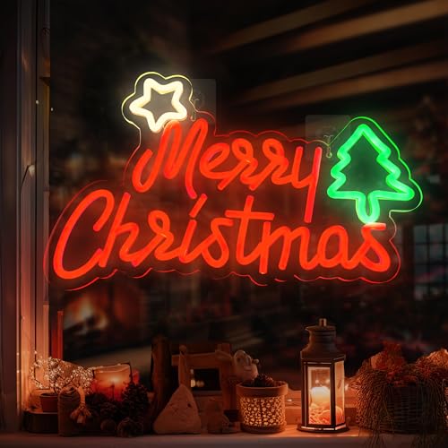 Image of KatchOn, Merry Christmas Light Up Sign - Large, 17x11 Inch | Merry Christmas Neon Sign | Lighted Christmas Sign for Christmas Tree Decorations | Merry Christmas Led Sign, Christmas Party Decorations