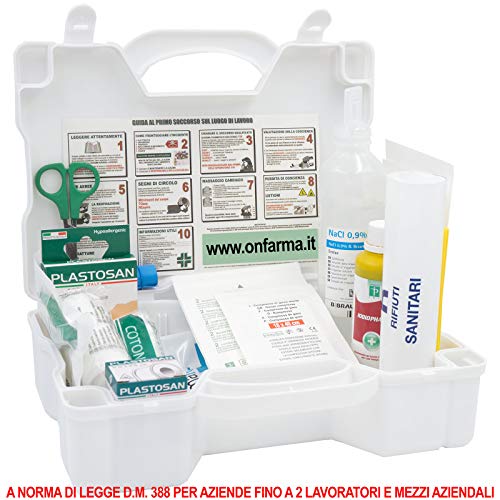 FARMA 3 BIANCA cassetta pronto soccorso conforme DM 388 allegato 2 per aziende fino a 2 lavoratori completa di cartello primo soccorso