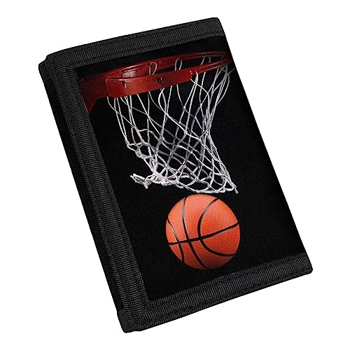 Rnyleeg Basketball Trifold Wallet for Kids, Front Pocket Wallet with Magic Sticker,Unisex Toddler Wallet,Birthday Gifts Wallet,Samll Coin Purse for Women2