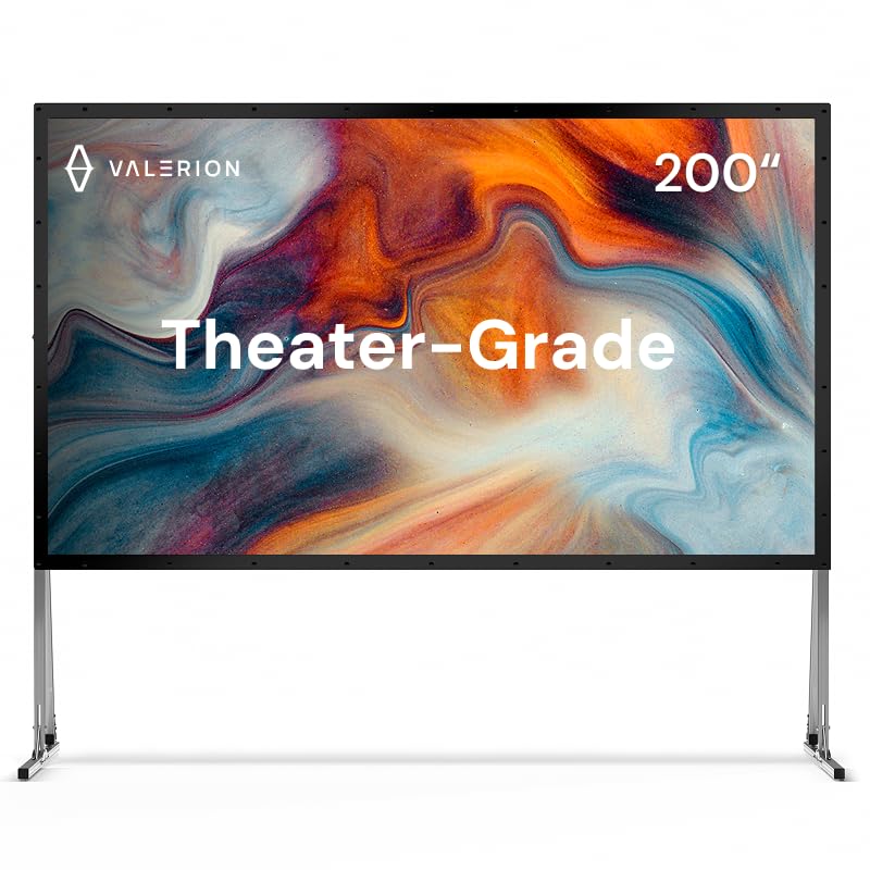 AWOL Valerion 200" Outdoor Projector Screen with Stand – 3-Min Setup, Wheeled Carry Bag, 4K/8K UHD Support, Freestanding, Portable Alloy Frame, 16:9 HD, Lightweight for Camping, Backyard, Home Theater