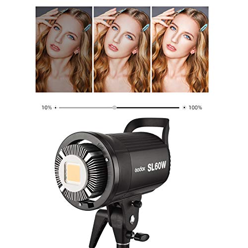 Godox SL-60W SL60W LED Video Licht Fotografie Licht 60W CRI95 5600±300K Bowens Mount, drahtlos anpassen Helligkeit, 433MHz Gruppierungssystem, für Videoaufnahme, Hochzeit mit Reinigungstuch - Image 7