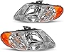 DWVO Headlight Assembly Compatible with 2001-2007 Dodge Caravan / 01-03 Chrysler Voyager / 01-04 Chrysler Town and Country / 05-07 Town & Country (Fits Base Model ONLY)