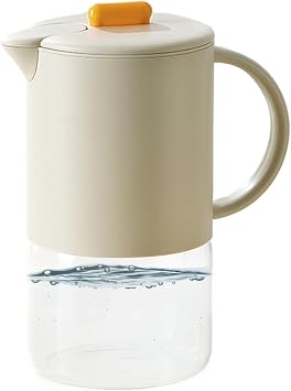 Glass Pitchers with Handle and Lid Airtight Hot Cold Beverage Dispenser Jug | 1500ml Beverage Pitcher Airtight Party Fridge Beverage Dispenser Hot Cold Drink Milk Coffee Tea Liquid