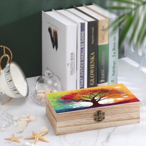 Coffre de rangement en bois d'arbre noble et finitions rétro - 5