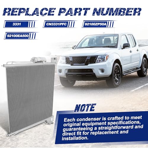 Image of Air Conditioning A /C Condenser Compatible with Nissan Frontier Pathfinder Xterra /Suzuki Equator # 3331, CN3331PFC, 92100ZP50A, 92100EA500