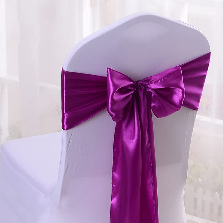 10 Stück/50 Stück/100 Stück Satin-Stuhlschleifen-Schärpen für Zuhause, Party, Veranstaltung, Hochzeit, Dekoration, Stuhlband, Knotenbänder, Silbergrau, 100 Stück