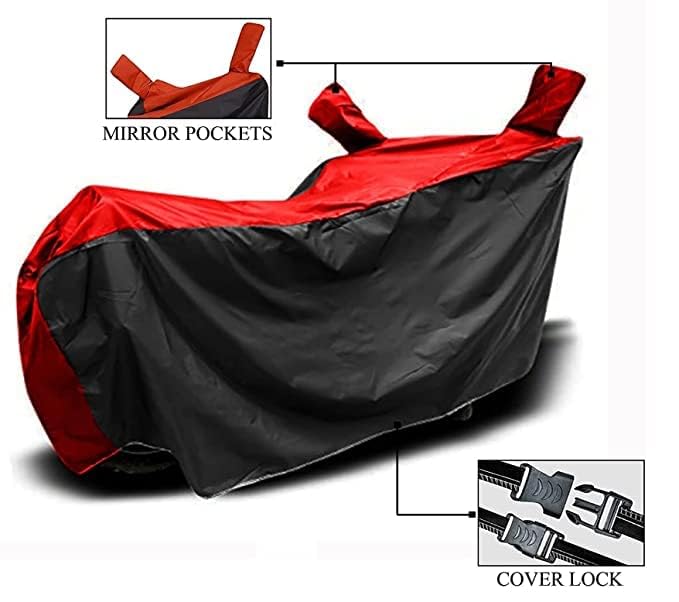 Image of TVS Raider 125 New BS6 Bike Cover with Water-Resistant and Dust-Proof Premium Polyester Fabric (RED Stripe)